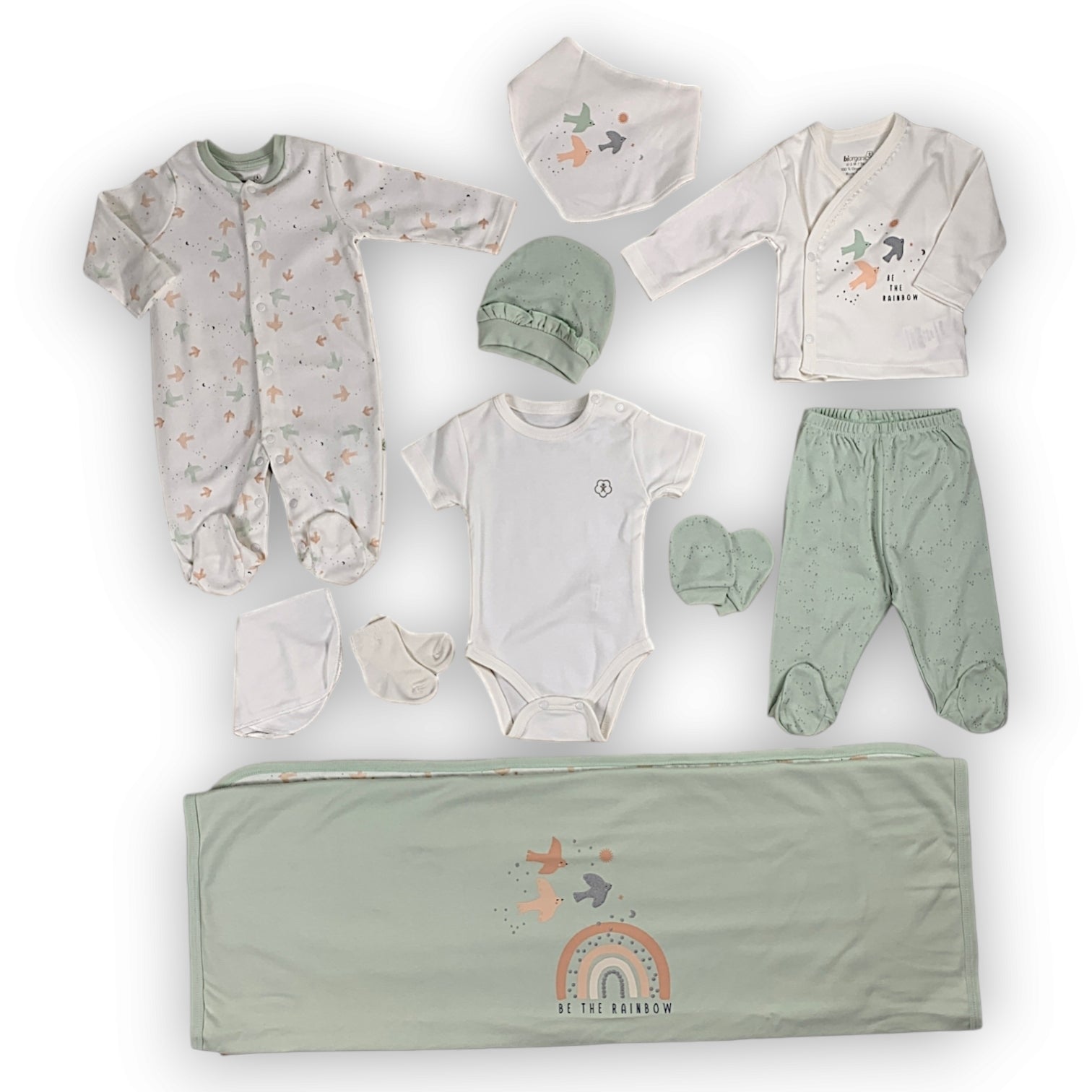 Organic Cotton Rainbow and Birds Hospital Set 10 pcs