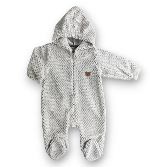 BT2021 grey Bubble Fleece Bear Jumpsuit with Hoodie