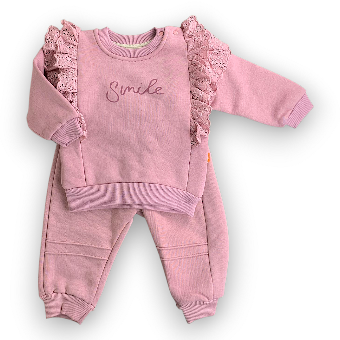 BY209109 Fleece Smile Set 2pcs  Set, catset2pcs, Girl, Long sleeve, Pink, L7, Fleece Beyaz