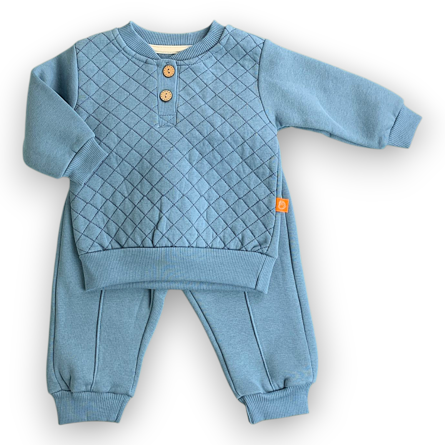 BY215109 Fleece Square Design Set 2pcs  Set, catset2pcs, Boy, Long sleeve, Blue, L7, Fleece Beyaz