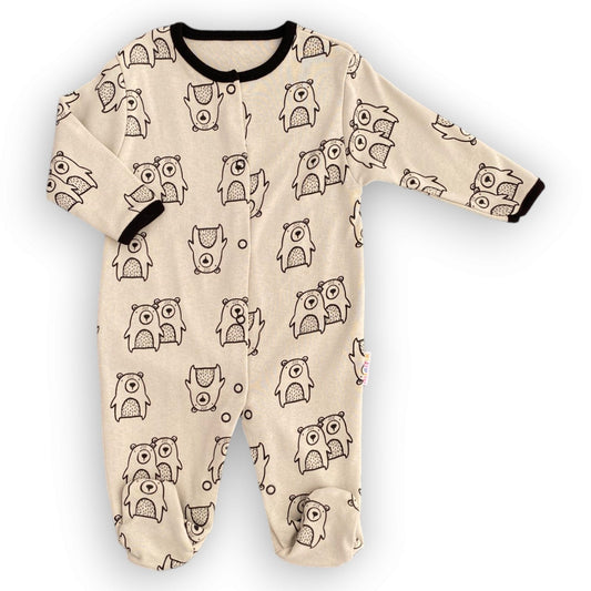 MD225 Two Small Bears Beige Jumpsuit