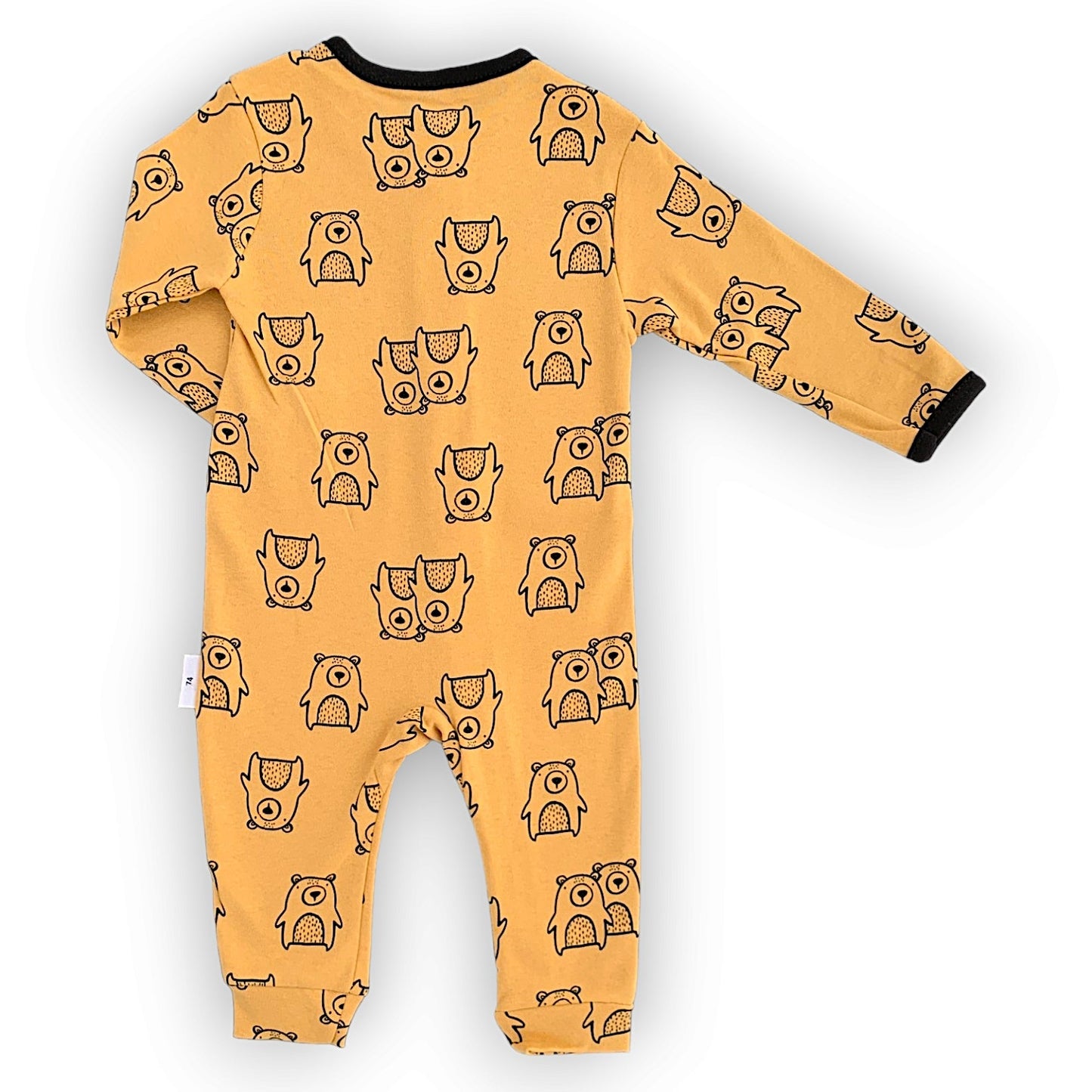 Two Small Bears Pattern Yellow Jumpsuit