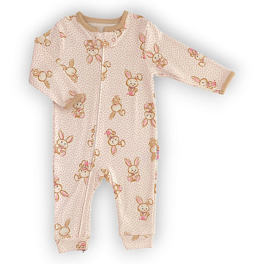 MD248 Pink Bunnies Off-white Jumpsuit
