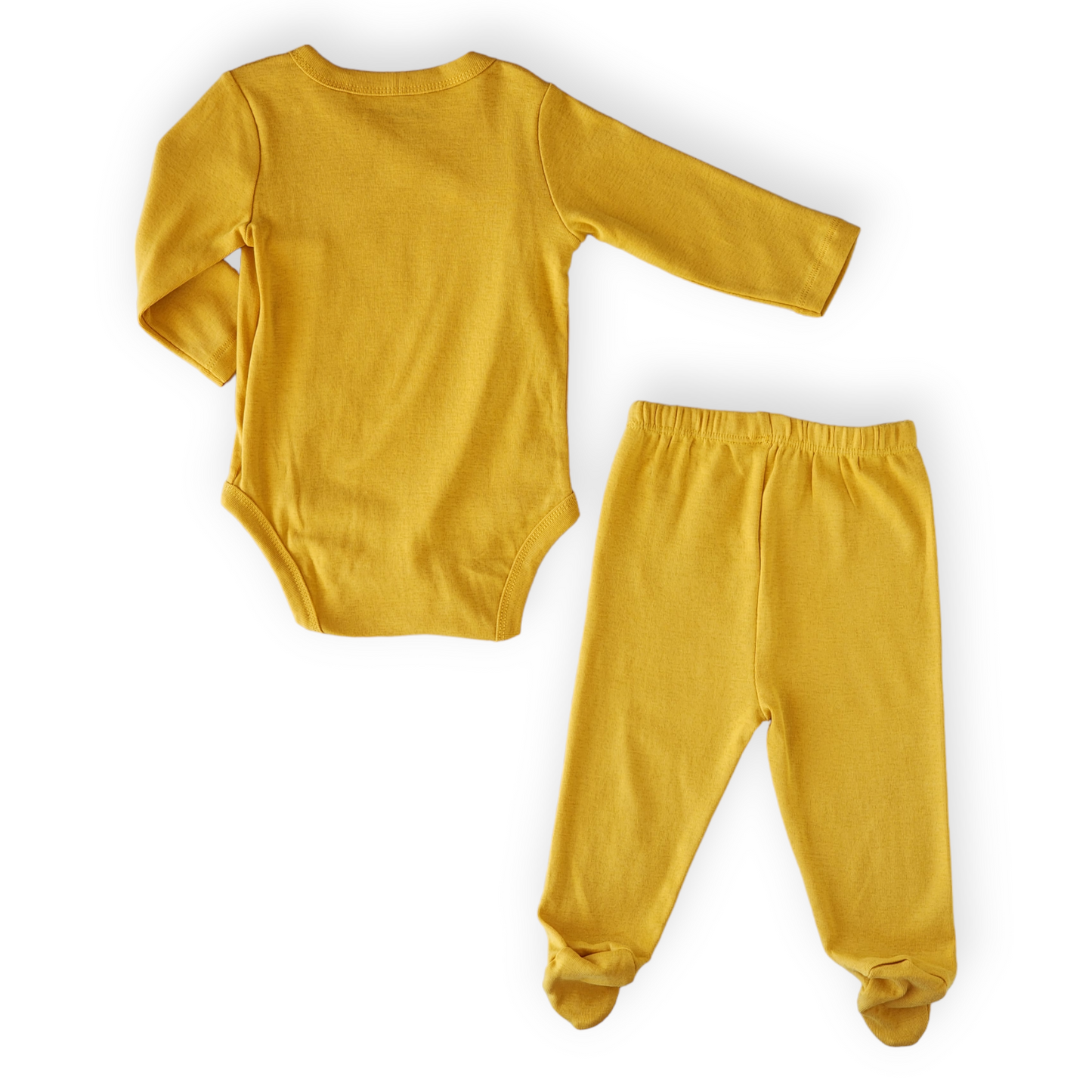 Organic Cotton Basic Mustard Wrapover Baby Set-Basic, Body, Bodysuit, Boy, catboy, catgirl, catset2pcs, catunisex, Creeper, FW23, Girl, Long sleeve, Mustard, Onesie, Pants, Set, Unisex, Wrapover, Yellow-Mother Love-[Too Twee]-[Tootwee]-[baby]-[newborn]-[clothes]-[essentials]-[toys]-[Lebanon]