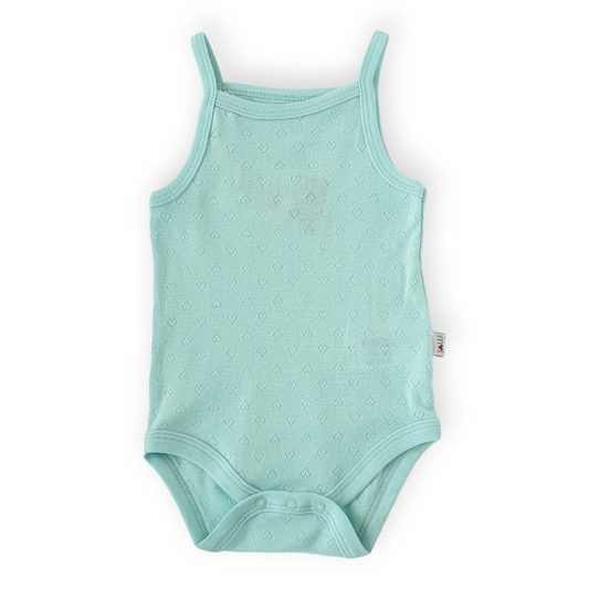Organic Cotton Cyan Hearts Body with Straps