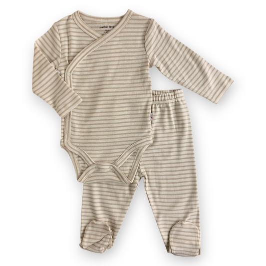 ML414 Beige Stripped Wrapover Set 2pcs