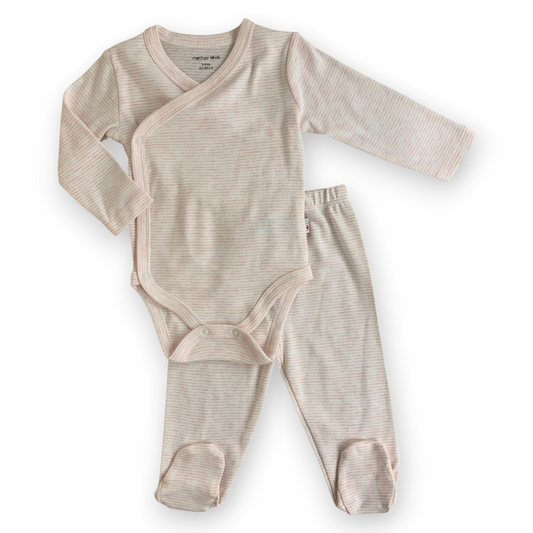 ML416 Pink Stripped Wrapover Set 2pcs