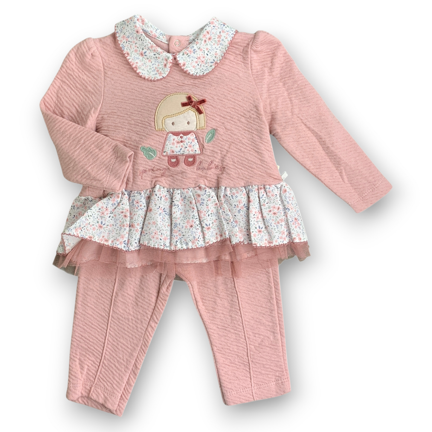 MM2061 Spring Babies with Pink and White Flowers Set 2pcs