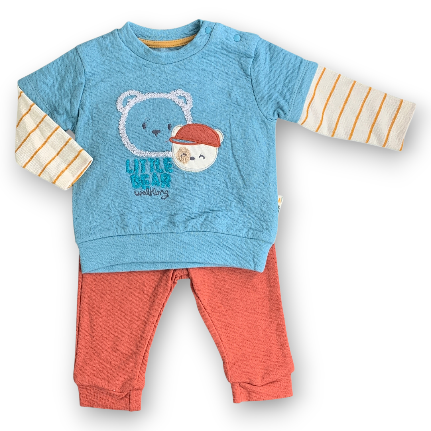 MM2081 Little Bear Walking Striped Set