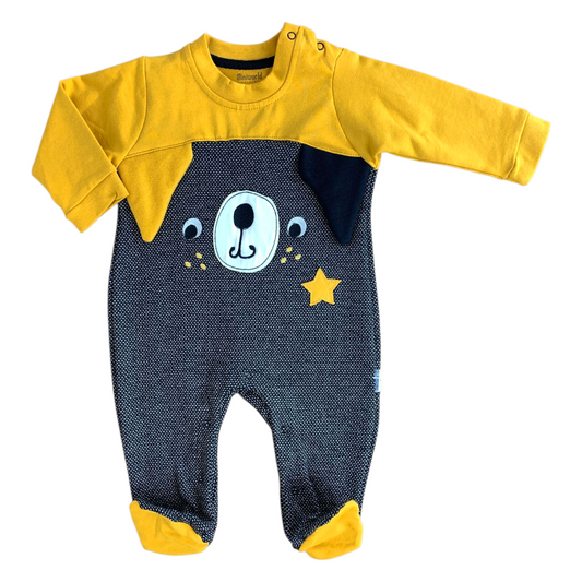 MW274 Smiley Dog Yellow Jumpsuit