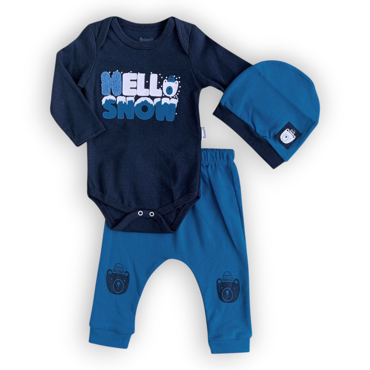 MW27709-Hello-Snow-Blue-3pcs-Set-Set-Long-sleeve-Onesie-Body-Bodysuit-Creeper-Pants-cap-Footless-catset3pcs-Boy-catboy-Blue-Navy-Grey-Snow-Bear-L5