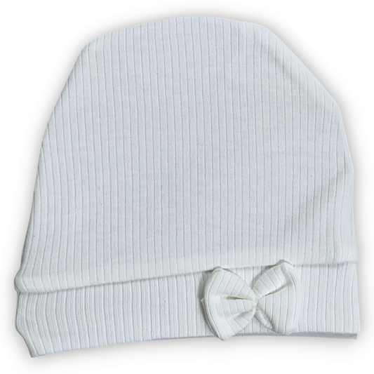 Baby White Bow Beanie