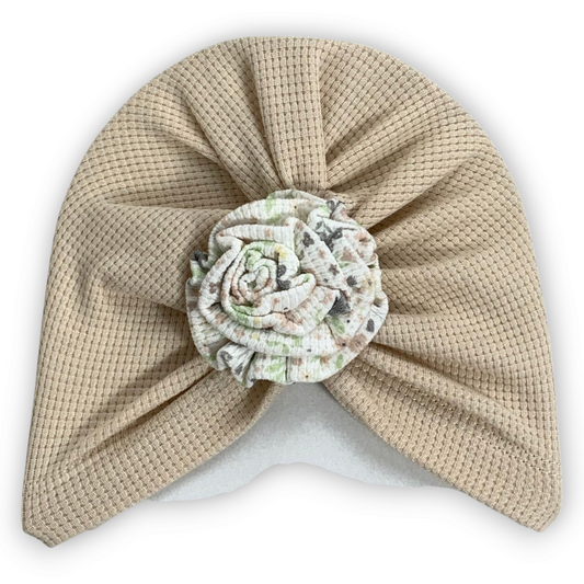 Baby Beige Cap with Flower
