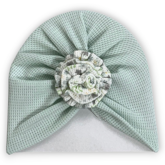 Baby Green Cap with Flower
