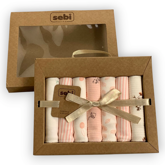 Pink Muslin Napkin (7 pcs)