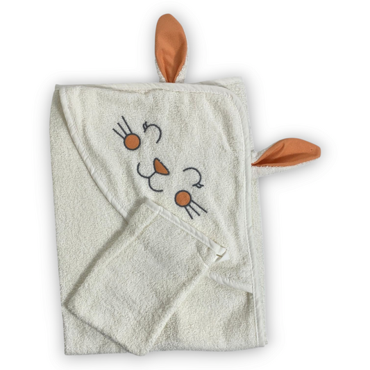 Cat Shower Towel with Bath Glove