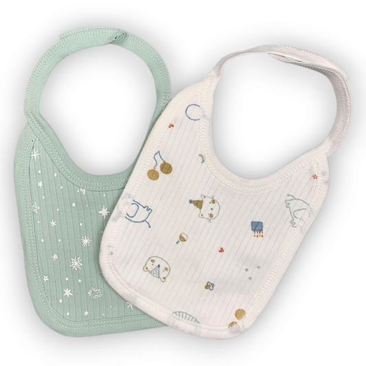 White and Green Bibs (2 pcs)