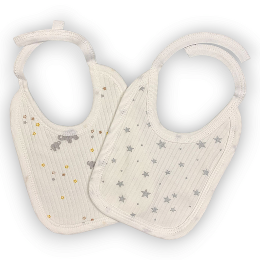 White Bibs with Stars (2 pcs)