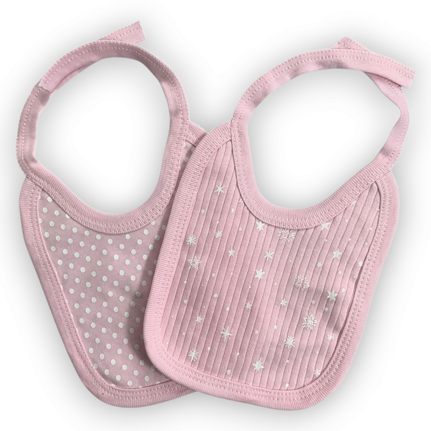 Pink Stars and Dots Bibs (2 pcs)