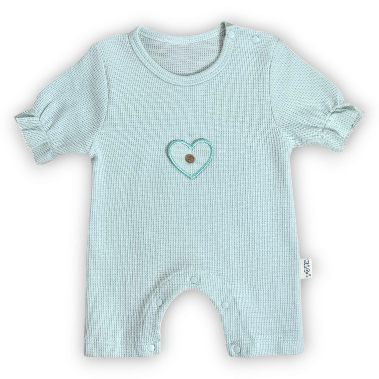 Basic Cyan Romper with Heart