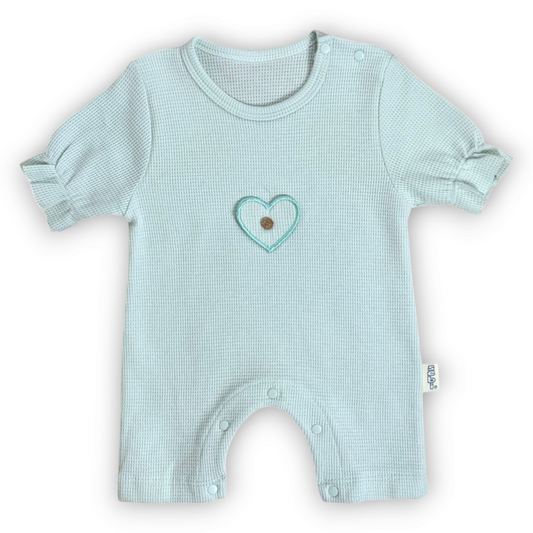 Basic Cyan Romper with Heart