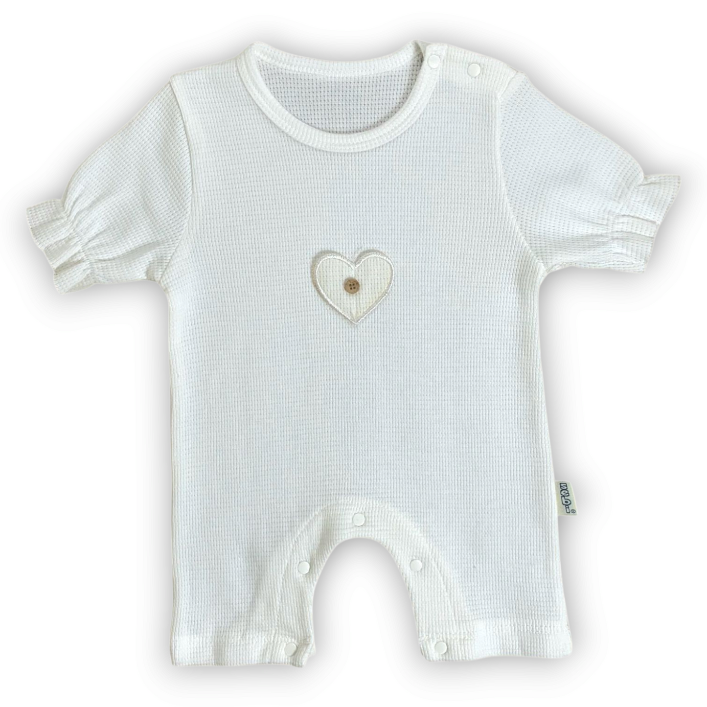 Basic White Romper with Heart