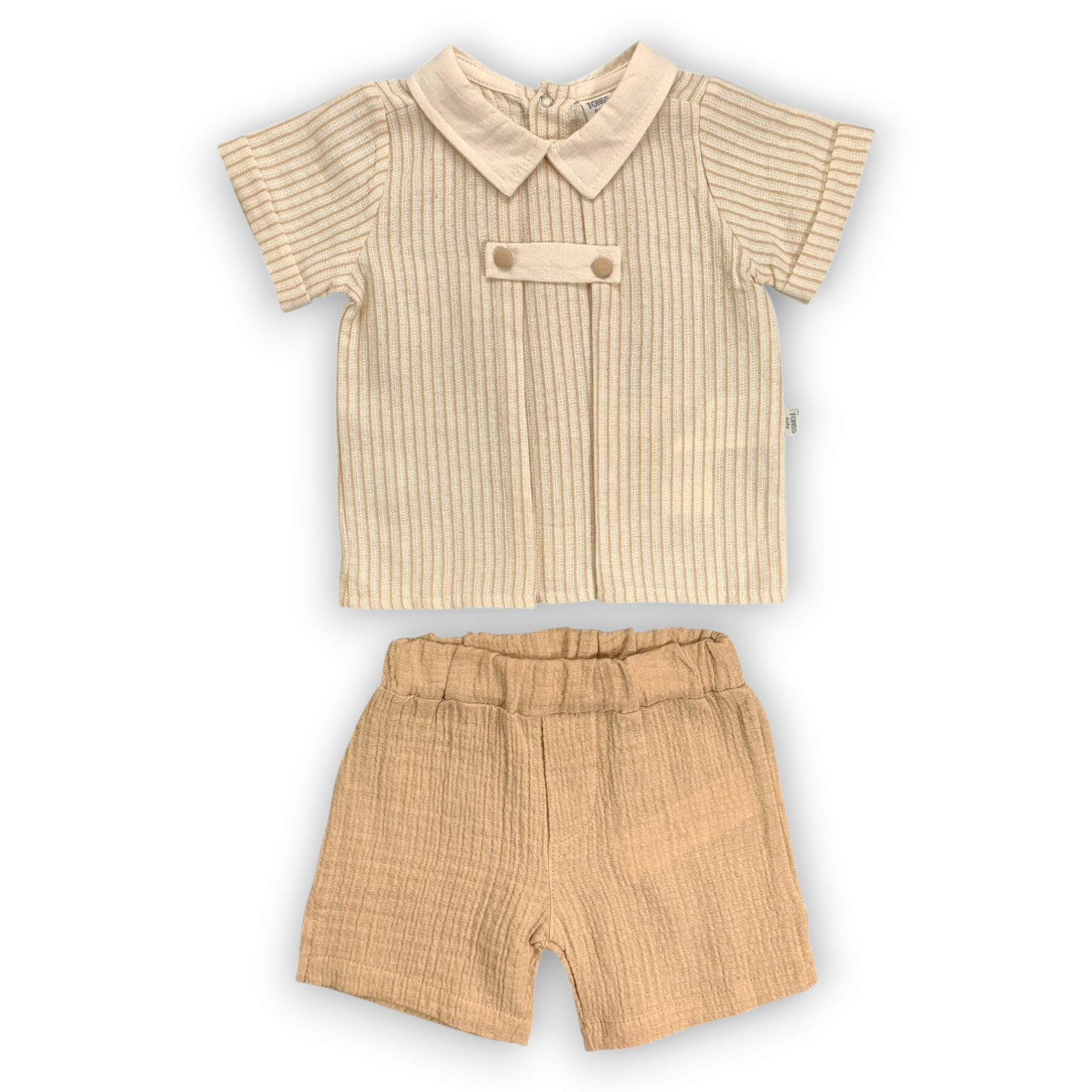 Brown Set with Standing Collar 