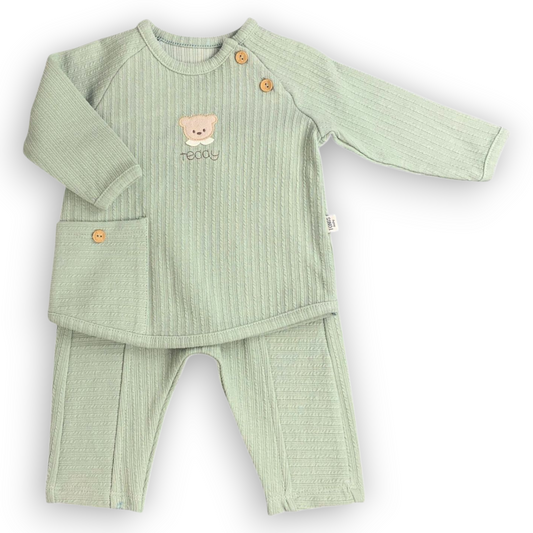 TO29909-Cute-Teddy-Face-Set-2pcs-Set-catset2pcs-Boy-catboy-Long-sleeve-Green-Teddy-Bear-L4
