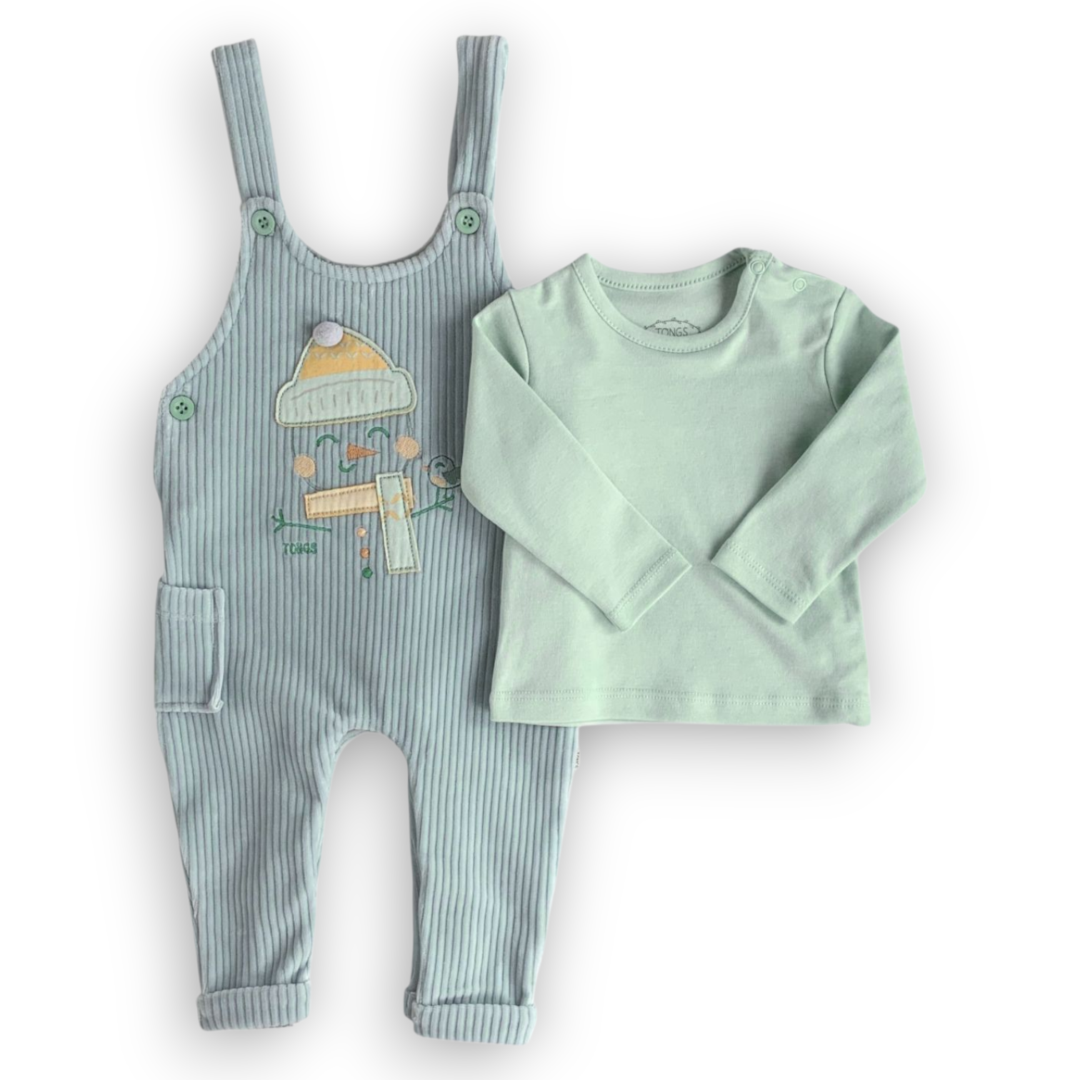 TO30506-Smiley-Snowman-Salopette-Set-2pcs-Set-catset2pcs-Boy-catboy-Long-sleeve-Green-Cyan-Winter-Snowman-L4