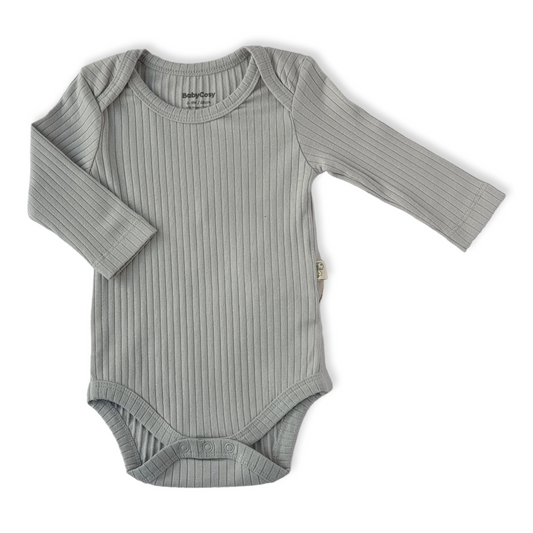 Organic Cotton Grey Unisex Body-Basic, Body, Bodysuit, Boy, catboy, catgirl, catunisex, Creeper, Girl, Grey, Long Sleeve, Onesie, Organic, Unisex-BabyCosy-[Too Twee]-[Tootwee]-[baby]-[newborn]-[clothes]-[essentials]-[toys]-[Lebanon]