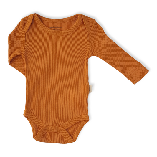 Organic Cotton Brown Unisex Body-Basic, Body, Bodysuit, Boy, Brown, catboy, catgirl, catunisex, Creeper, Girl, Long Sleeve, Onesie, Organic, Unisex-BabyCosy-[Too Twee]-[Tootwee]-[baby]-[newborn]-[clothes]-[essentials]-[toys]-[Lebanon]