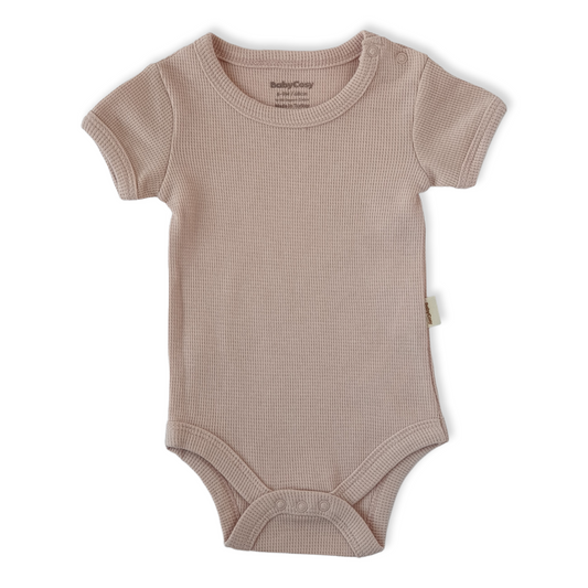 Organic Cotton Pink Square Pattern Unisex Body-Basic, Blue, Body, Bodysuit, Boy, catboy, catgirl, catunisex, Creeper, Girl, Onesie, Organic, Pink, Short Sleeve, Unisex-BabyCosy-[Too Twee]-[Tootwee]-[baby]-[newborn]-[clothes]-[essentials]-[toys]-[Lebanon]