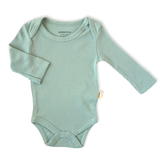 Organic Cotton Cyan Unisex Body-Basic, Blue, Body, Bodysuit, Boy, catboy, catgirl, catunisex, Creeper, Cyan, Girl, Long Sleeve, Onesie, Organic, Unisex-BabyCosy-[Too Twee]-[Tootwee]-[baby]-[newborn]-[clothes]-[essentials]-[toys]-[Lebanon]