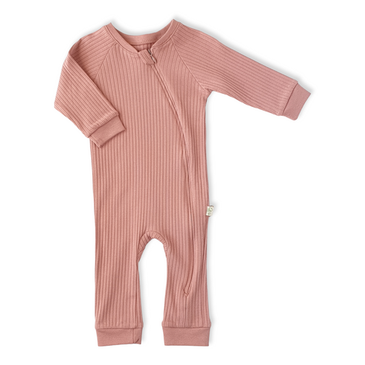 Organic Cotton Pink Baby Girl Jumpsuit-Basic, catgirl, Footless, Girl, Jumpsuit, Long Sleeve, Organic, Pink, Zipper-BabyCosy-[Too Twee]-[Tootwee]-[baby]-[newborn]-[clothes]-[essentials]-[toys]-[Lebanon]