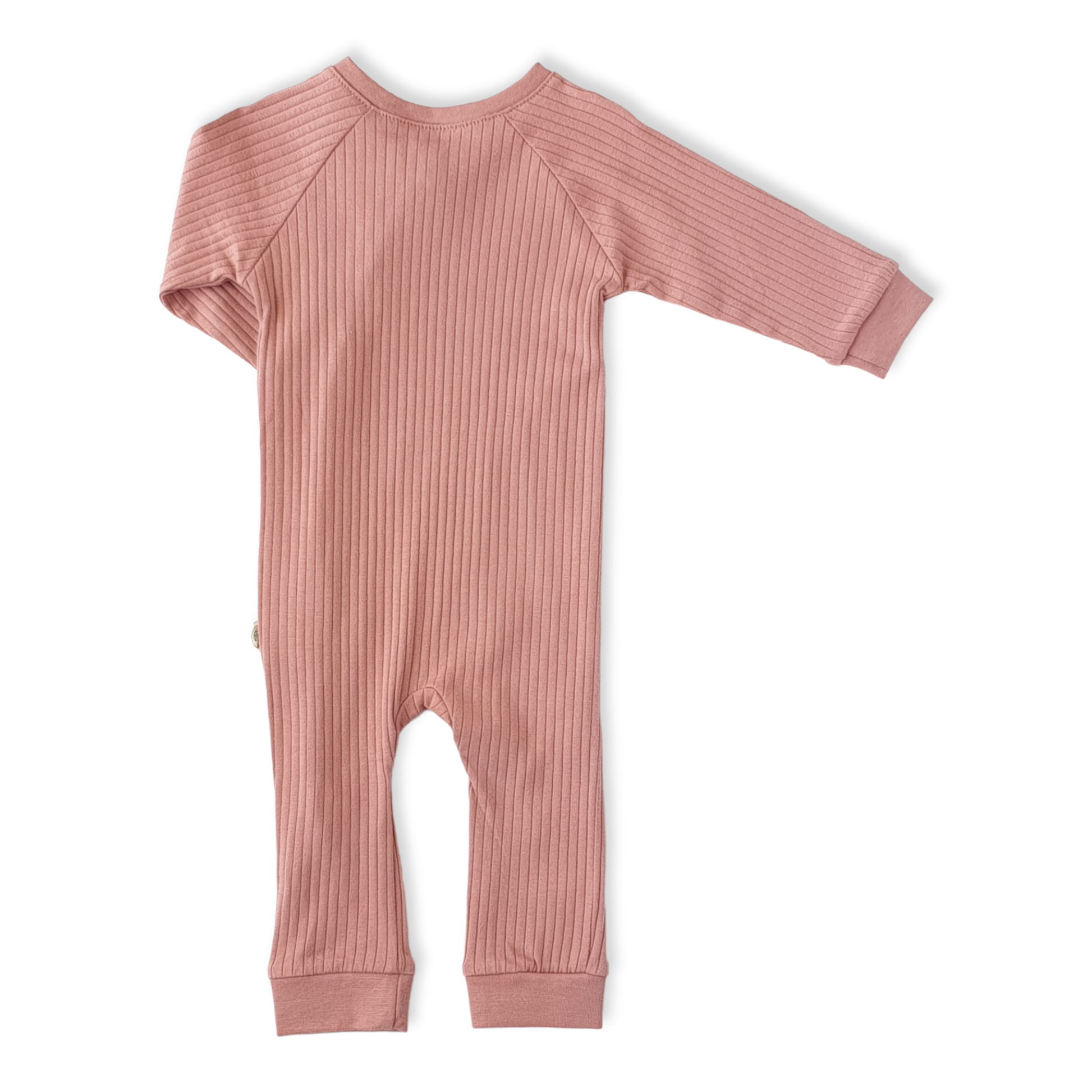 Organic Cotton Pink Baby Girl Jumpsuit-Basic, catgirl, Footless, Girl, Jumpsuit, Long Sleeve, Organic, Pink, Zipper-BabyCosy-[Too Twee]-[Tootwee]-[baby]-[newborn]-[clothes]-[essentials]-[toys]-[Lebanon]