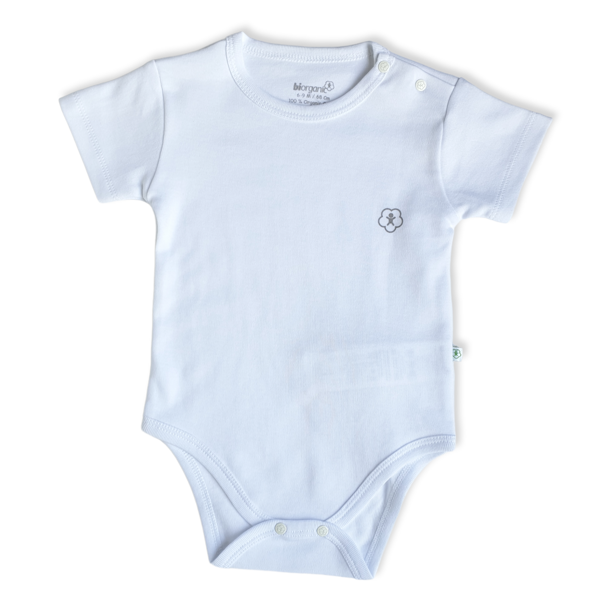 Organic Cotton White Basic Unisex Body-Basic, Body, Bodysuit, Boy, catboy, catgirl, catunisex, Creeper, Girl, Onesie, Organic, Short Sleeve, White-Biorganic-[Too Twee]-[Tootwee]-[baby]-[newborn]-[clothes]-[essentials]-[toys]-[Lebanon]