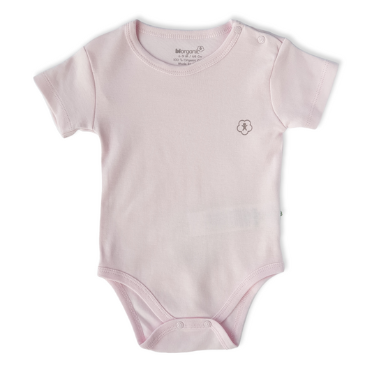 Organic Cotton Pink Basic Baby Girl Body-Basic, Body, Bodysuit, catgirl, Creeper, Girl, Light Pink, Onesie, Organic, Pink, Short Sleeve-Biorganic-[Too Twee]-[Tootwee]-[baby]-[newborn]-[clothes]-[essentials]-[toys]-[Lebanon]