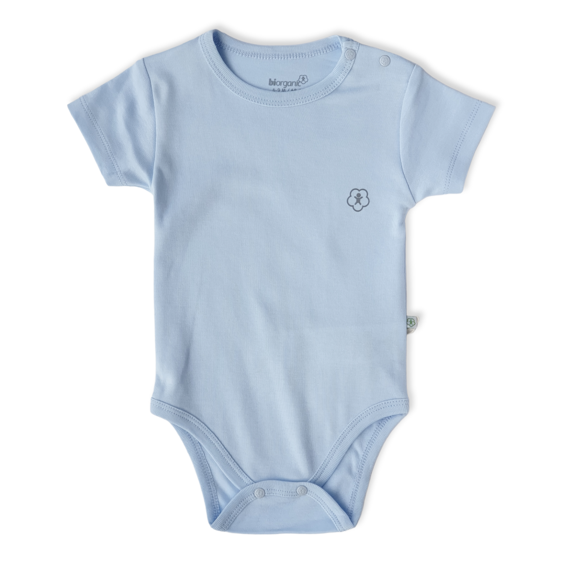 Organic Cotton Blue Basic Baby Boy Body-Basic, Blue, Body, Bodysuit, Boy, catboy, Creeper, Light Blue, Onesie, Organic, Short Sleeve-Biorganic-[Too Twee]-[Tootwee]-[baby]-[newborn]-[clothes]-[essentials]-[toys]-[Lebanon]