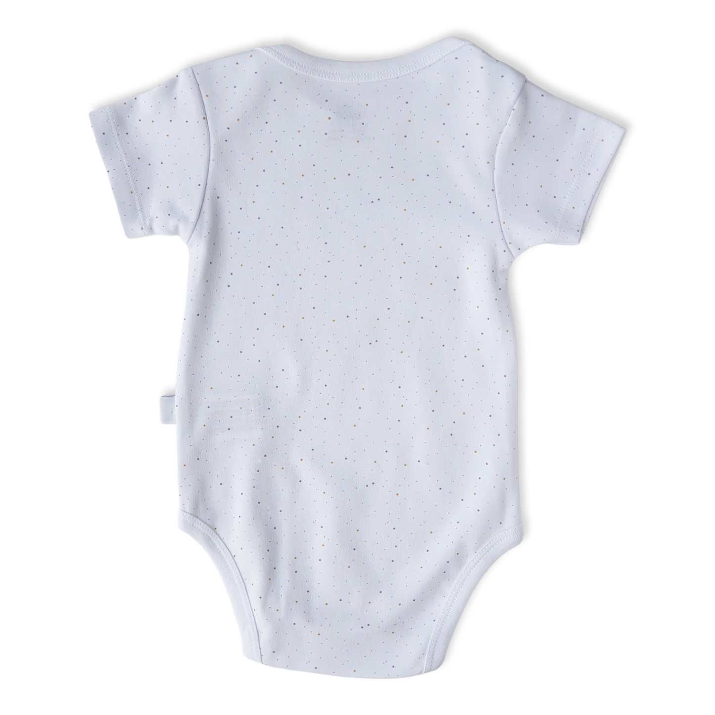 Dotted Unisex Body-Body, Bodysuit, Boy, catboy, catgirl, catunisex, Colored, Coloured, Creeper, Dots, Girl, Onesie, Short Sleeve, White-Bimini-[Too Twee]-[Tootwee]-[baby]-[newborn]-[clothes]-[essentials]-[toys]-[Lebanon]