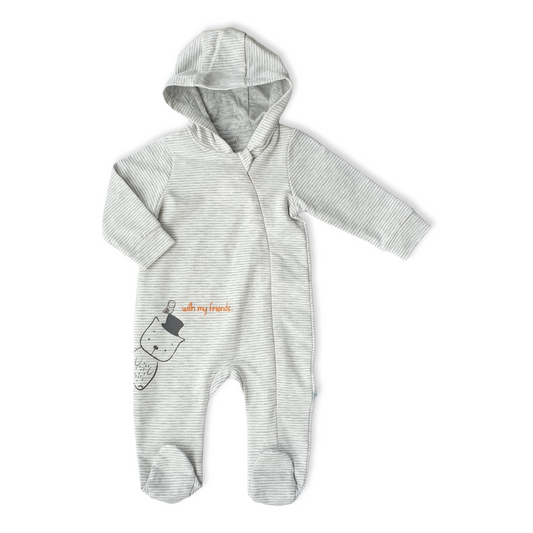 Organic Cotton With my Friends Unisex Jumpsuit with Hoodie