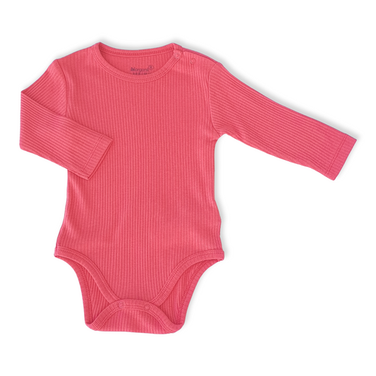 Organic Cotton Red Basic Unisex Body-Basic, Body, Bodysuit, catboy, catgirl, catunisex, Creeper, Long Sleeve, Onesie, Organic, Plain, Red, Simple-Biorganic-[Too Twee]-[Tootwee]-[baby]-[newborn]-[clothes]-[essentials]-[toys]-[Lebanon]