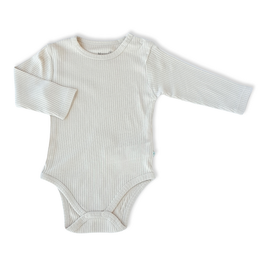 Organic Cotton Light Brown Basic Unisex Body-Basic, Body, Bodysuit, Brown, catboy, catgirl, catunisex, Creeper, Light Brown, Long Sleeve, Onesie, Organic, Plain, Simple-Biorganic-[Too Twee]-[Tootwee]-[baby]-[newborn]-[clothes]-[essentials]-[toys]-[Lebanon]