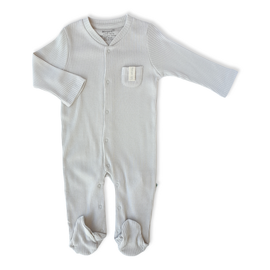 Organic Cotton Light Grey Basic Unisex Jumpsuit with Pocket-Boy, catboy, catgirl, catunisex, Footed, Girl, Grey, Jumpsuit, Light Grey, Long Sleeve, Organic, Unisex-Biorganic-[Too Twee]-[Tootwee]-[baby]-[newborn]-[clothes]-[essentials]-[toys]-[Lebanon]