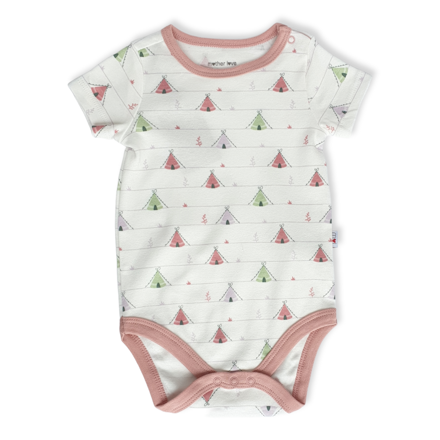 Organic Cotton Baby Girl Colorful Tents Body
