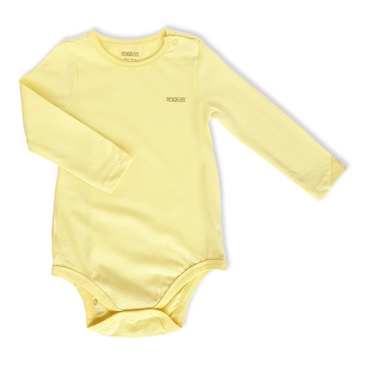 Yellow Unisex Basic Body-Basic, Body, Bodysuit, catboy, catgirl, catunisex, Creeper, Long Sleeve, Onesie, Plain, Simple, Yellow-Hello Baby-[Too Twee]-[Tootwee]-[baby]-[newborn]-[clothes]-[essentials]-[toys]-[Lebanon]
