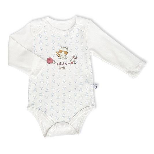 Hello Little Unisex Body-Animals, Body, Bodysuit, Boy, catboy, catgirl, catunisex, Creeper, Girl, Hello, Little, Long Sleeve, Off-White, Onesie, Rabbit, Turtle, Unisex-VEO-[Too Twee]-[Tootwee]-[baby]-[newborn]-[clothes]-[essentials]-[toys]-[Lebanon]