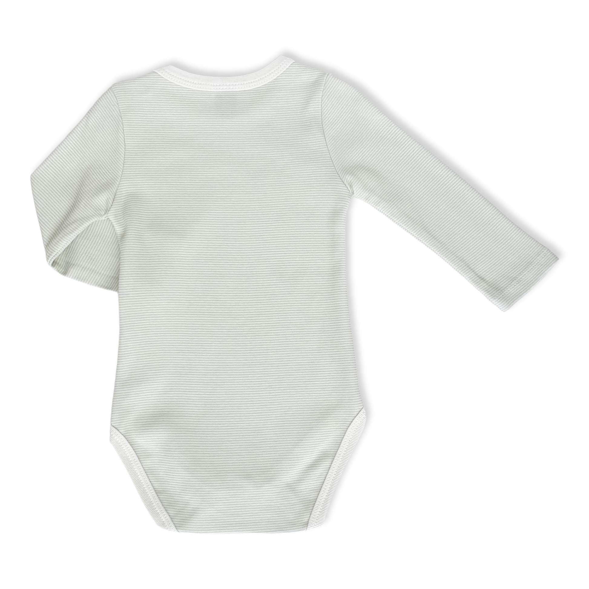 Basic White/Green Striped Unisex Body-Body, Bodysuit, Boy, catboy, catgirl, catunisex, Creeper, Girl, Green, Long Sleeve, Onesie, Stripes, Unisex, White-Fuar Baby-[Too Twee]-[Tootwee]-[baby]-[newborn]-[clothes]-[essentials]-[toys]-[Lebanon]
