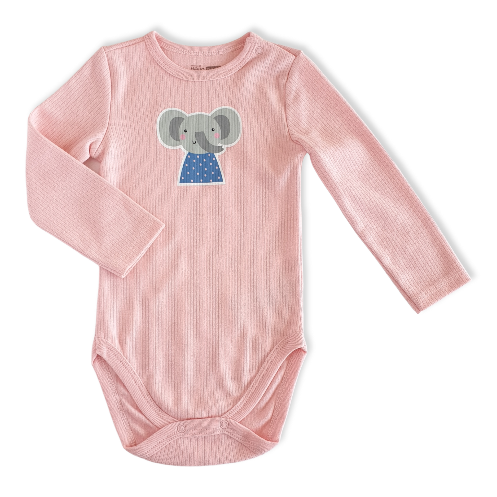 Baby Girl Cute Elephant Body-Body, Bodysuit, Cartoon, catgirl, Creeper, Cute, Elephant, Girl, Long Sleeve, Onesie, Pink-Hello Baby-[Too Twee]-[Tootwee]-[baby]-[newborn]-[clothes]-[essentials]-[toys]-[Lebanon]