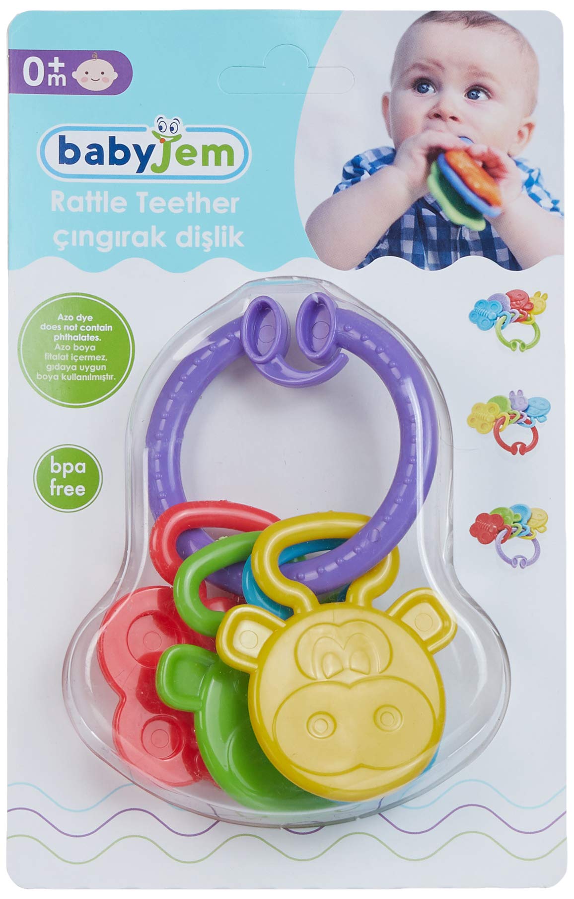 Animals Rattle and Teether-catrat, catteether, Coordination, Play, Rattle, Skills, Soft, Sound-Babyjem-[Too Twee]-[Tootwee]-[baby]-[newborn]-[clothes]-[essentials]-[toys]-[Lebanon]