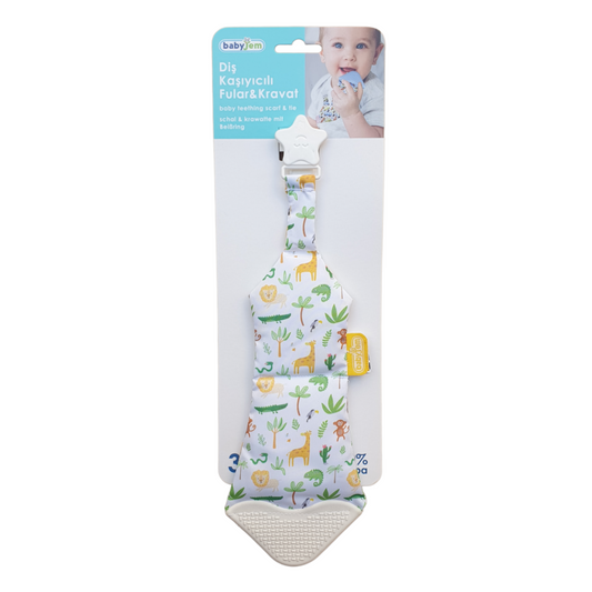 Baby Teething and Rattle Tie Nature-Aligator, Boy, Cars, catrat, catteether, cattoy012m+, cattoyrat, cattoyteeth, Crocodie, Forest, Giraffe, Girl, Green, Lion, Nature, Plant, Snake, Teether, Teething, Tie, Tree, Unisex, White-Babyjem-[Too Twee]-[Tootwee]-[baby]-[newborn]-[clothes]-[essentials]-[toys]-[Lebanon]